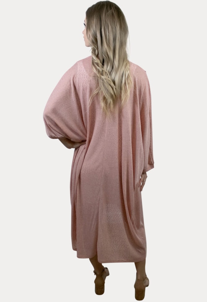 pink maternity kimono