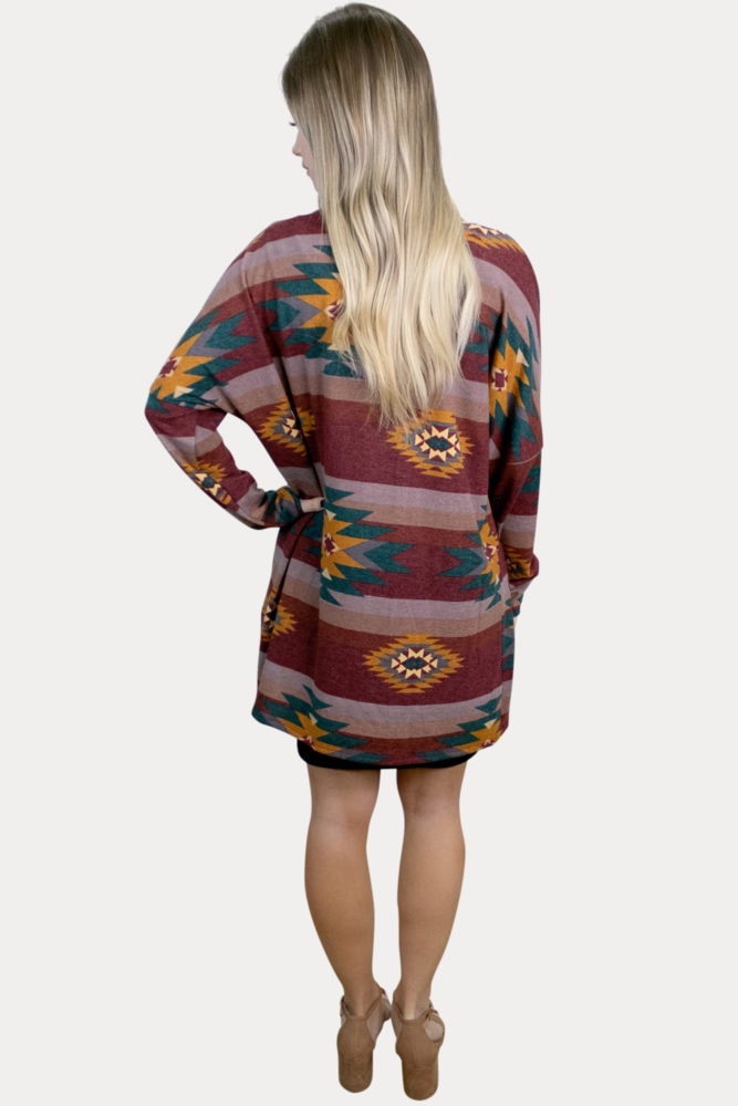 aztec maternity kimono