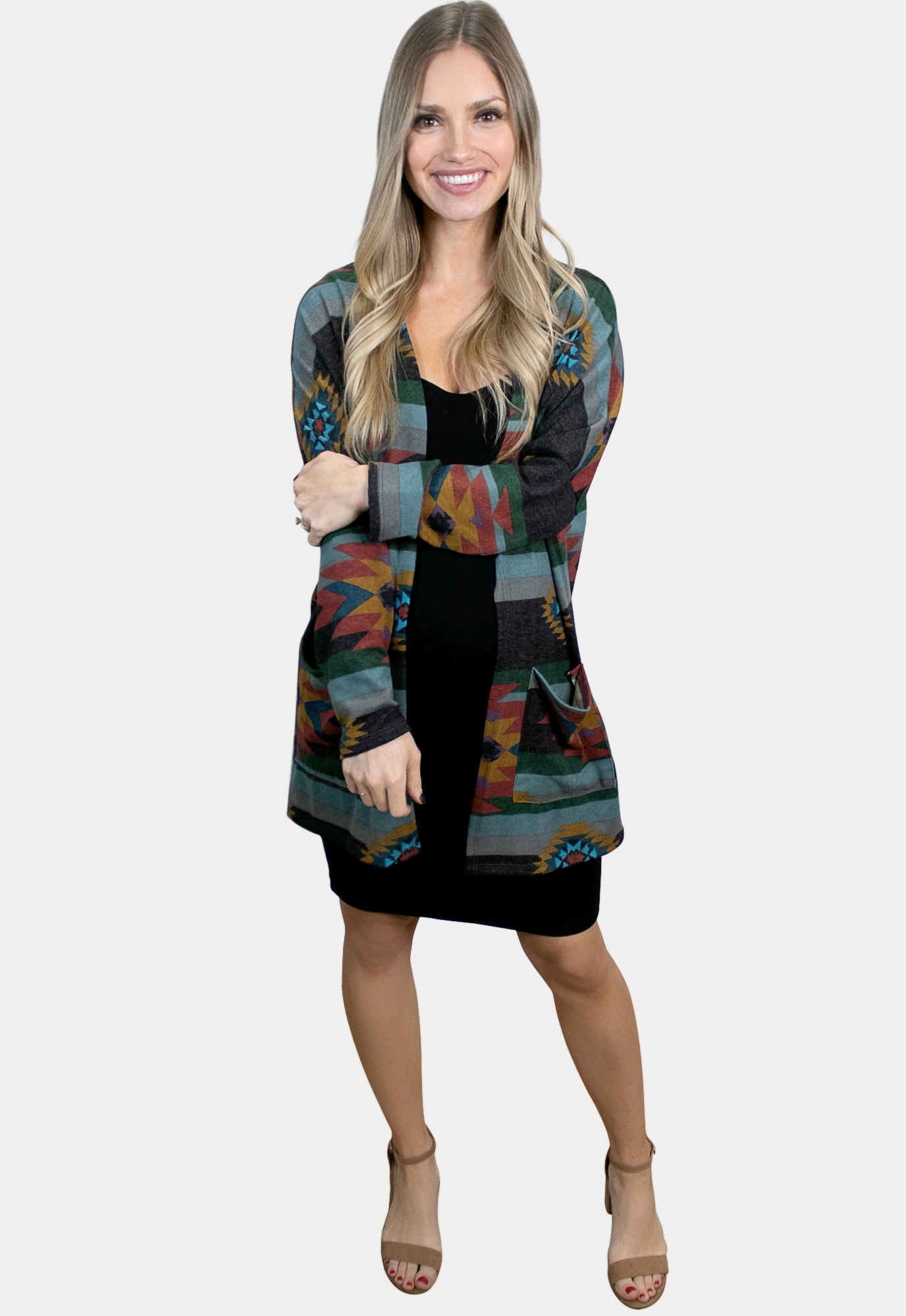aztec print maternity kimono