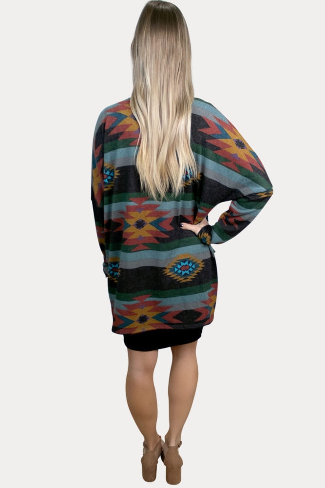 aztec print maternity kimono