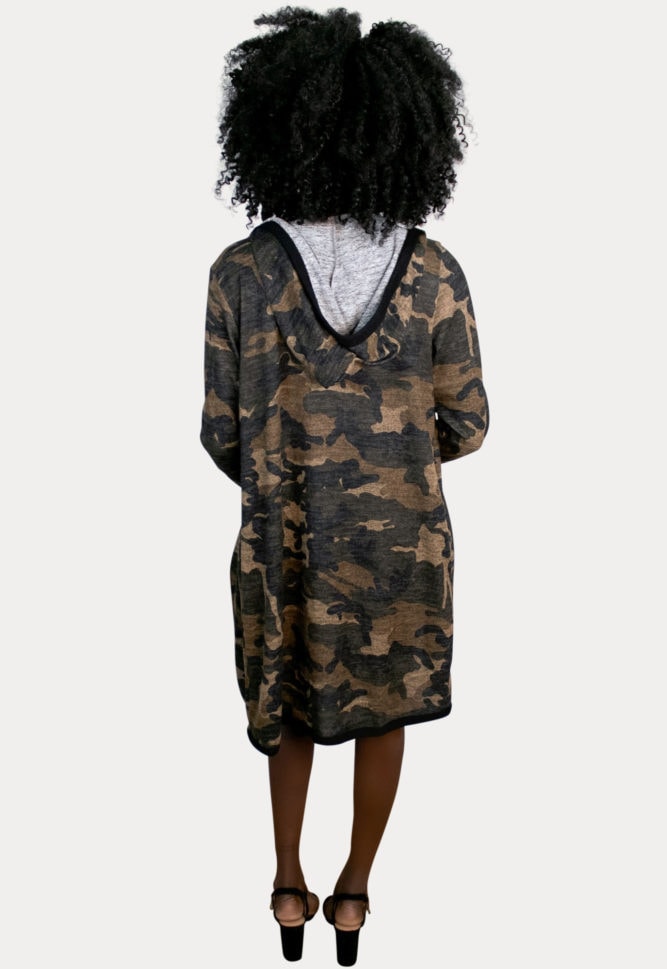 camo maternity cardigan