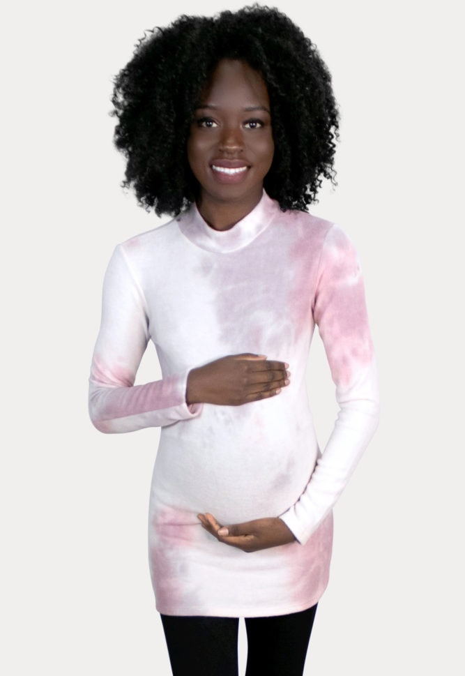 flattering tie dye maternity top