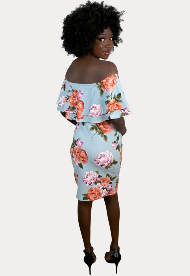 baby blue maternity dress