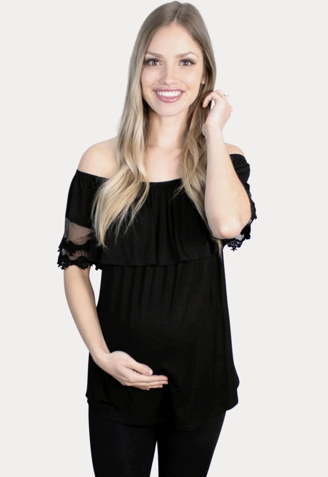 black maternity top