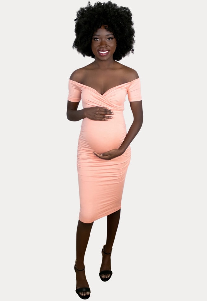ruched pregnancy dress