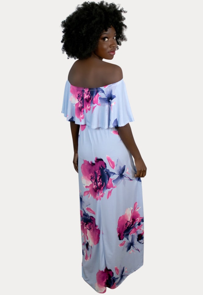 periwinkle maternity maxi dress