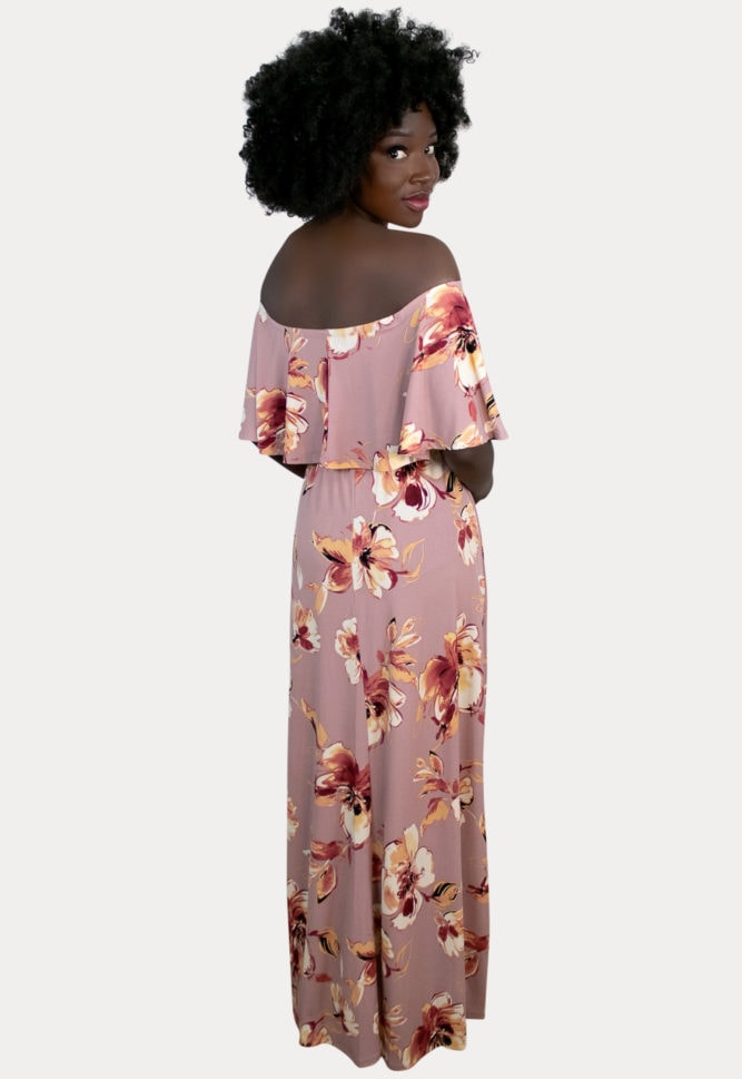 rose maternity maxi