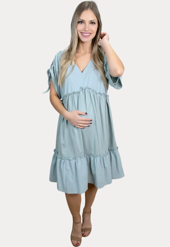 striped babydoll maternity dress