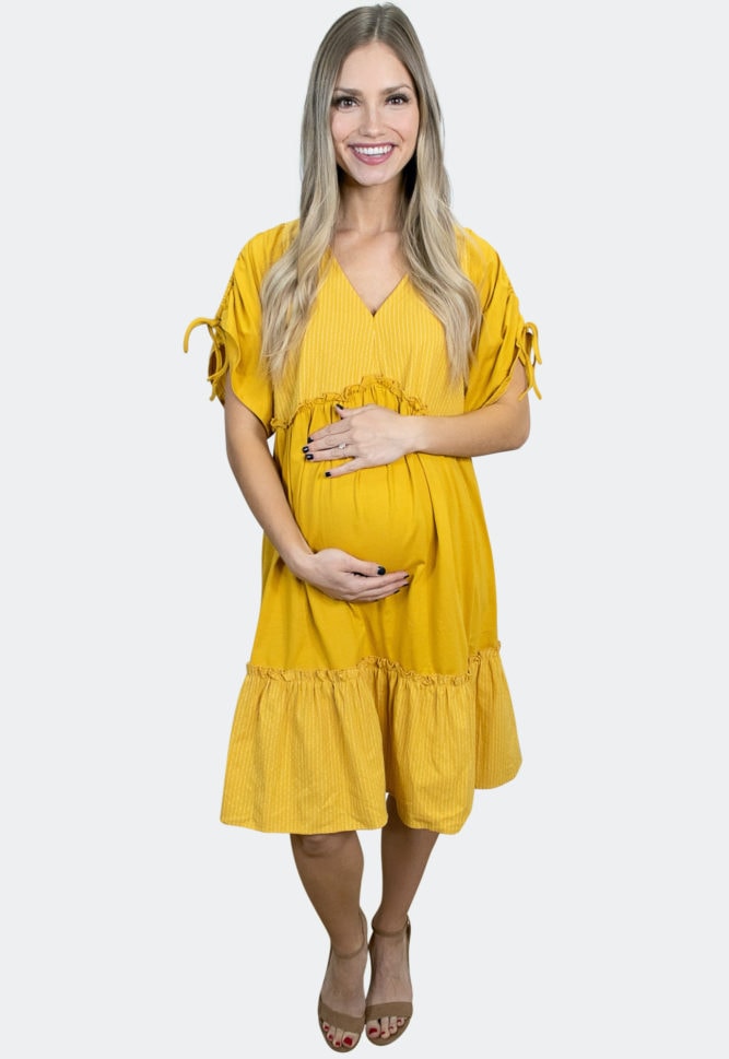 babydoll striped maternity dress