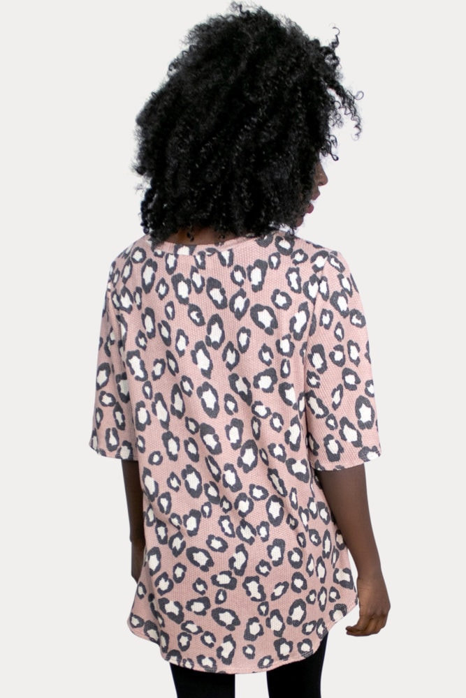 pink leopard maternity top