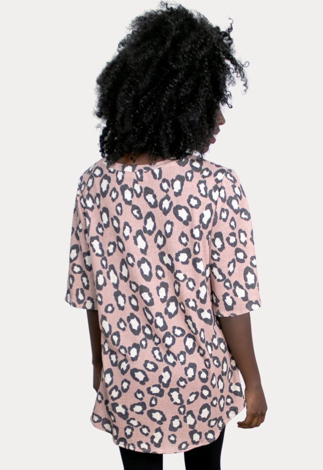 pink leopard maternity top