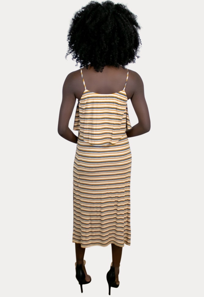 multi striped maternity dress
