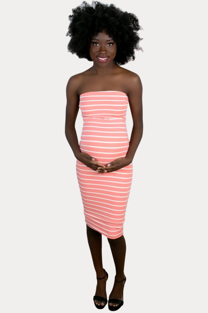 striped pregnancy bodycon