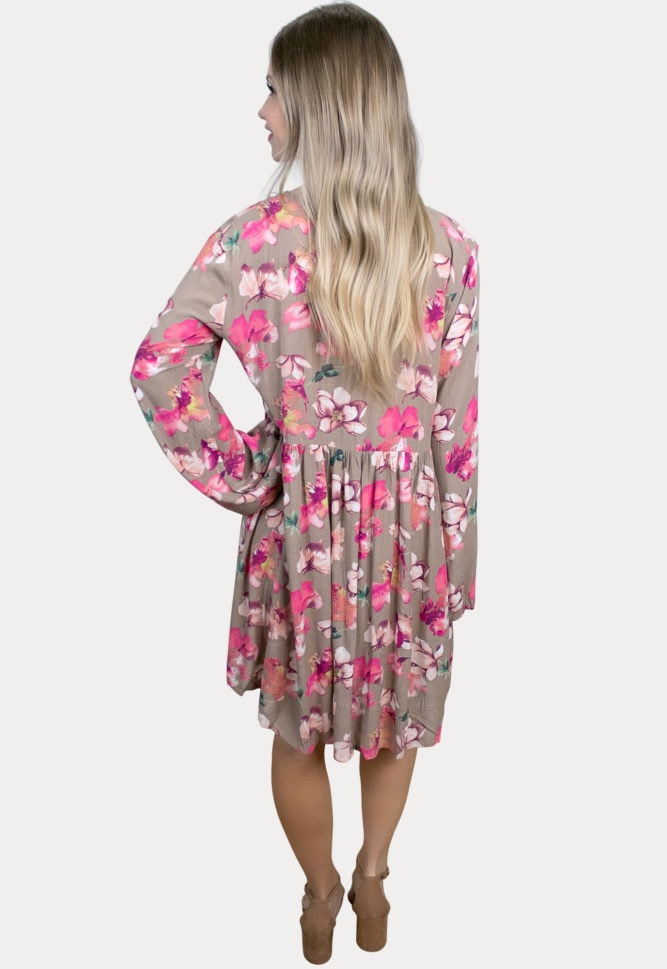 v-neck floral pregnancy dress