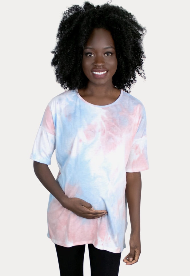 gender reveal maternity tee
