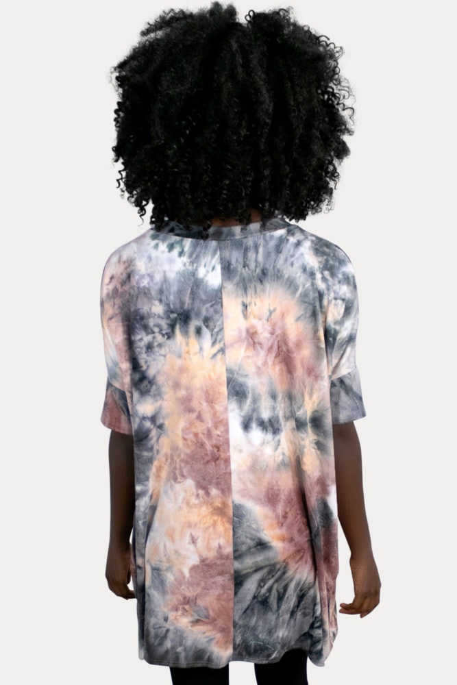 grey tie dye maternity top