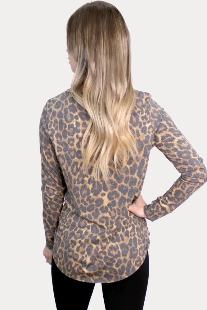 tie front leopard maternity top