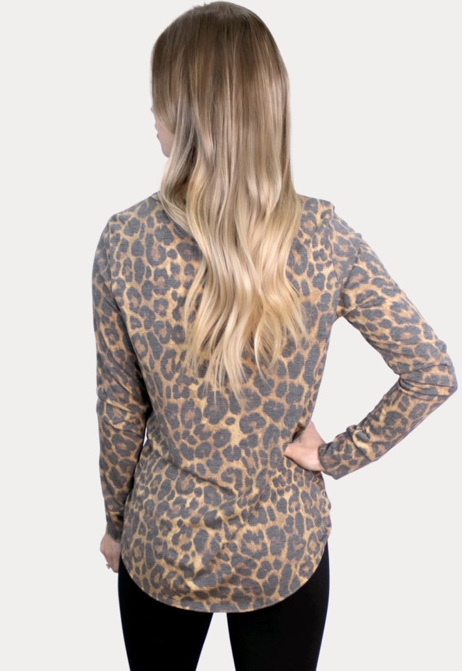 tie front leopard maternity top