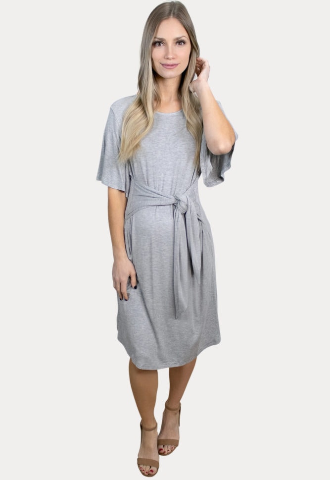 pregnancy dress with tie front