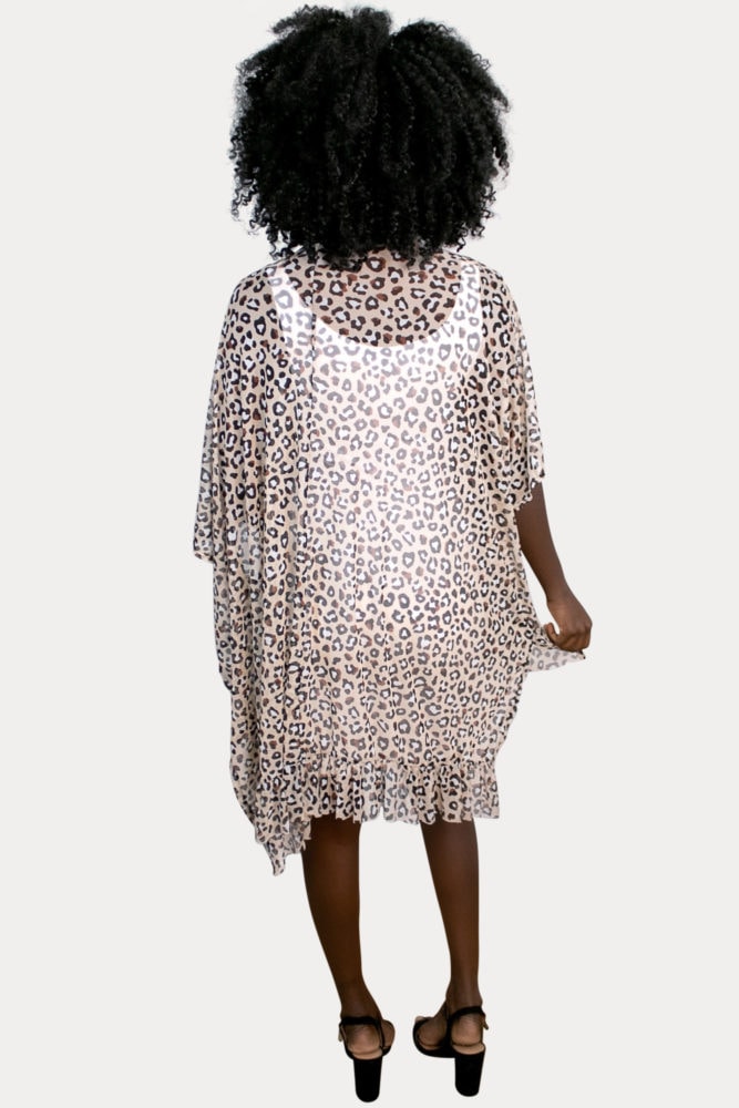 lightweight leopard maternity kimono