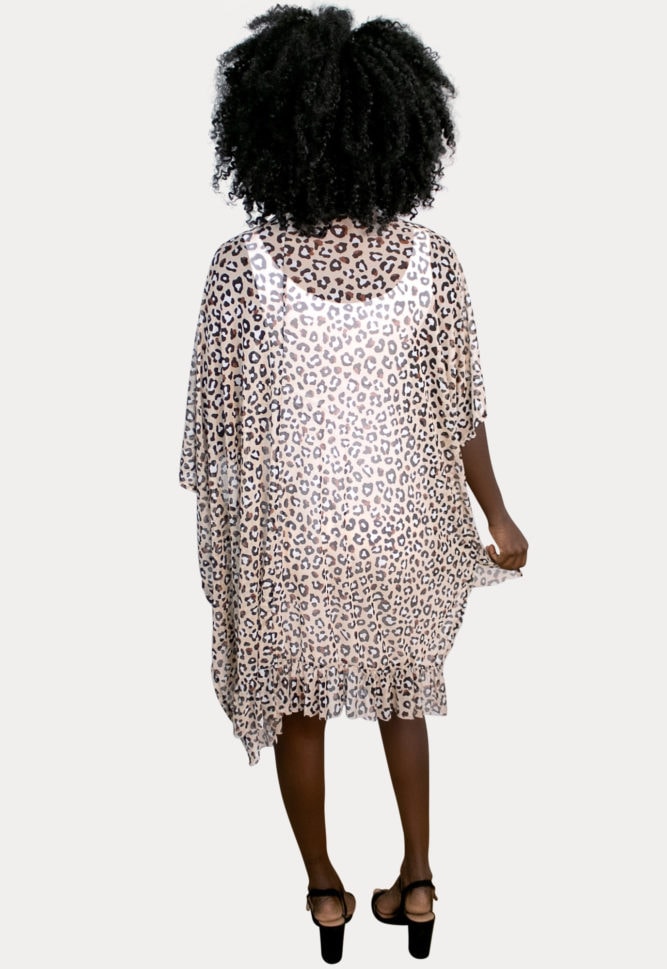 lightweight leopard maternity kimono