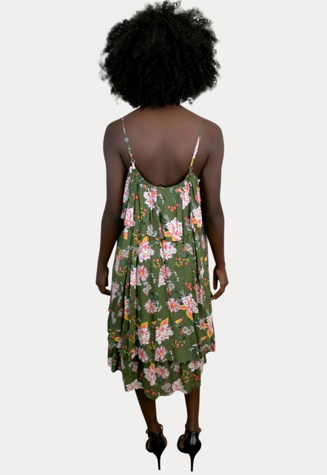 floral green maternity dress