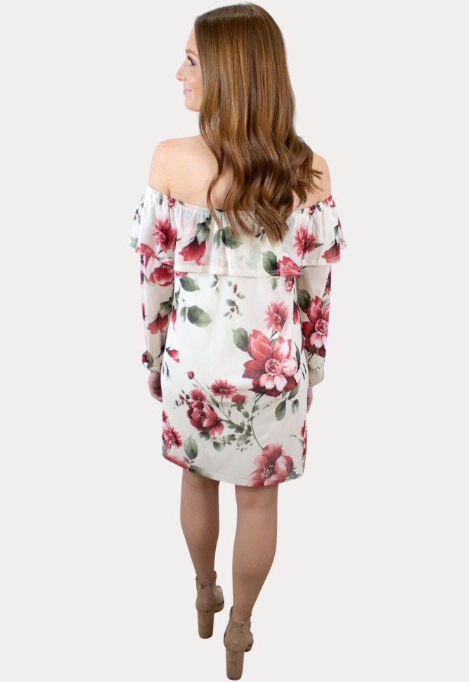 floral long sleeve maternity dress