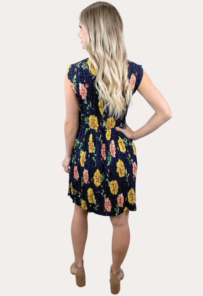 sleeveless floral pregnancy dress