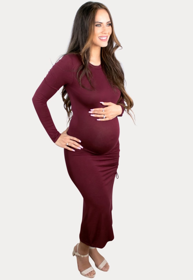 high-low maternity dress