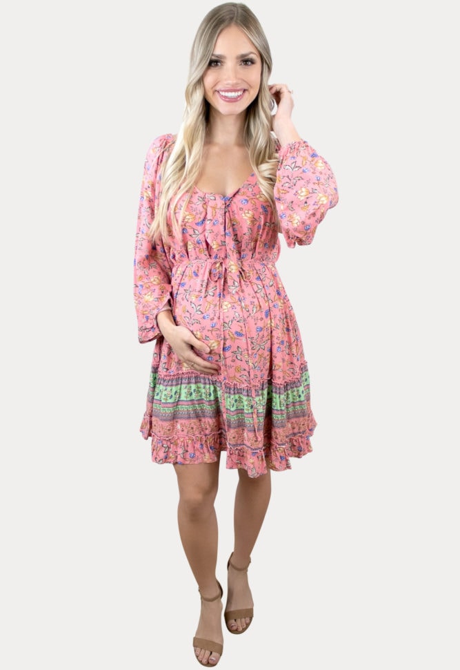 babydoll floral pregnancy dress