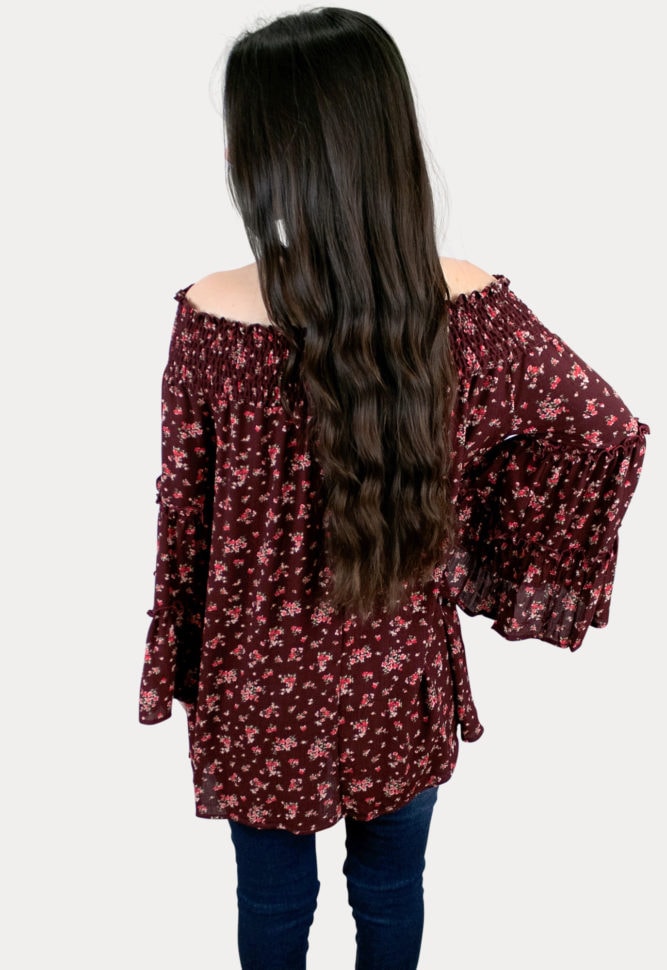 floral bell sleeve pregnancy top