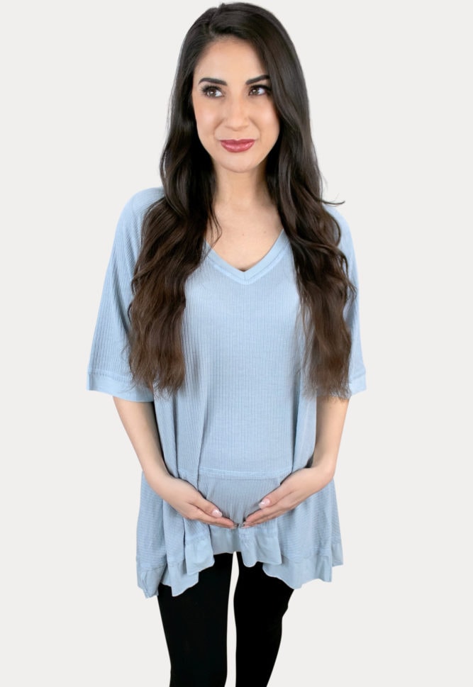 blue maternity tee
