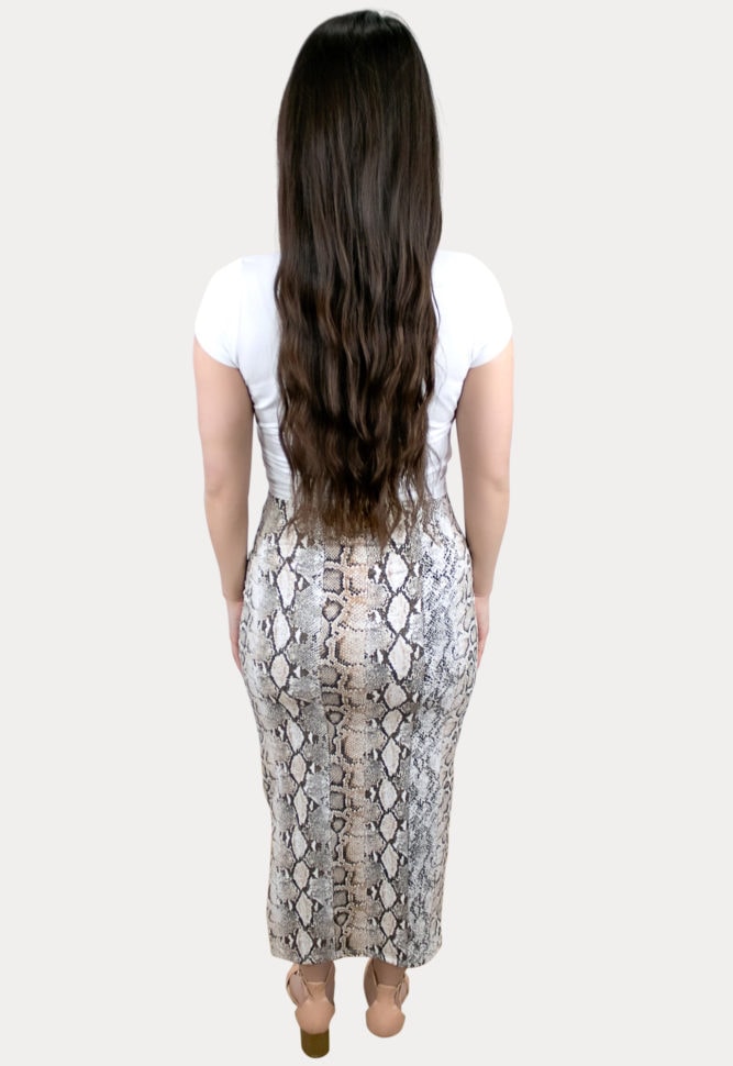 snake print maternity skirt