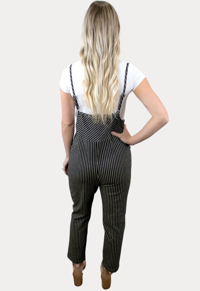 striped maternity coveralls