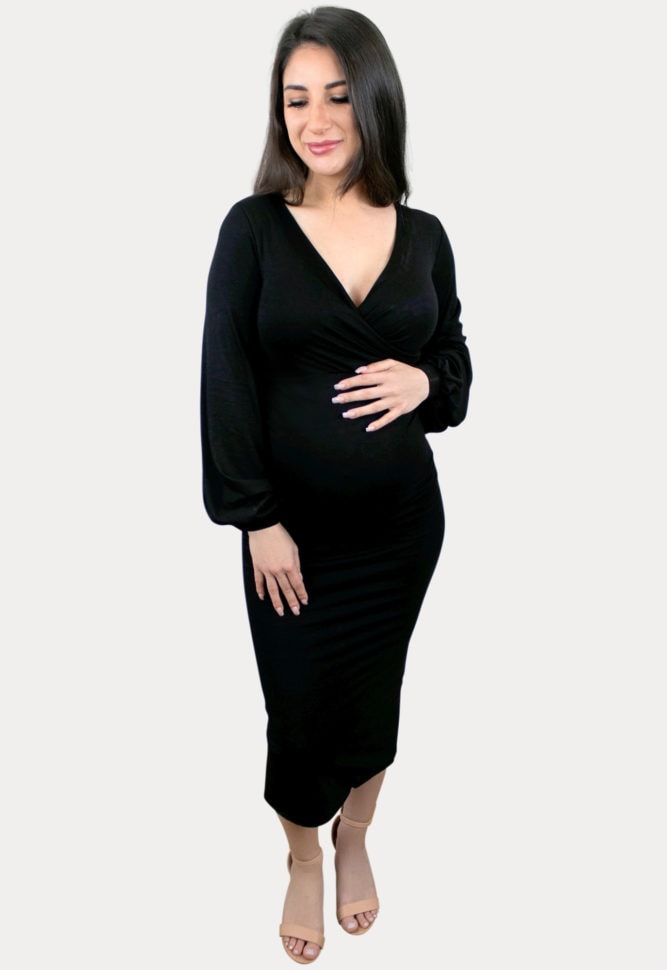 maternity dress with bishop sleeves