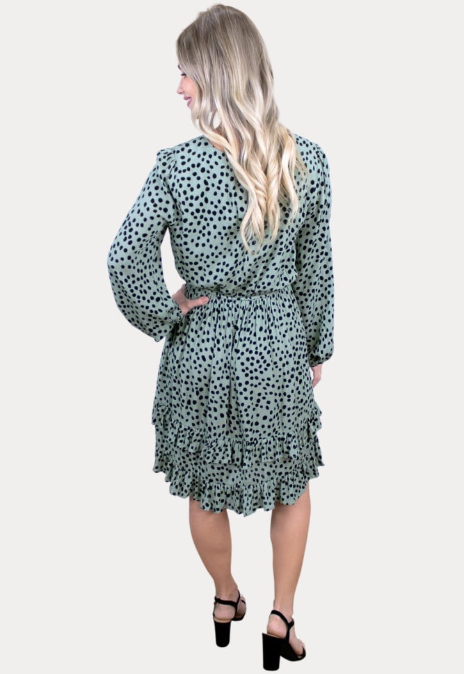 maternity dress with polka dots