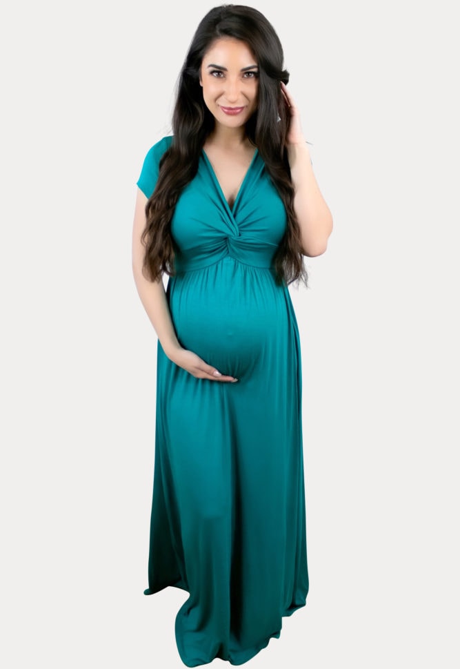 twist front maternity maxi