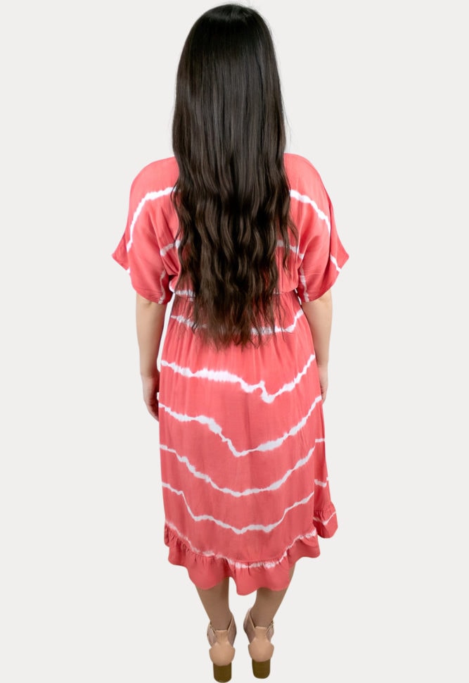 red striped maternity dress