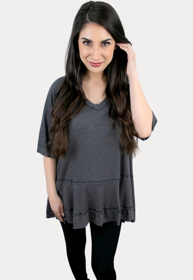 charcoal maternity top
