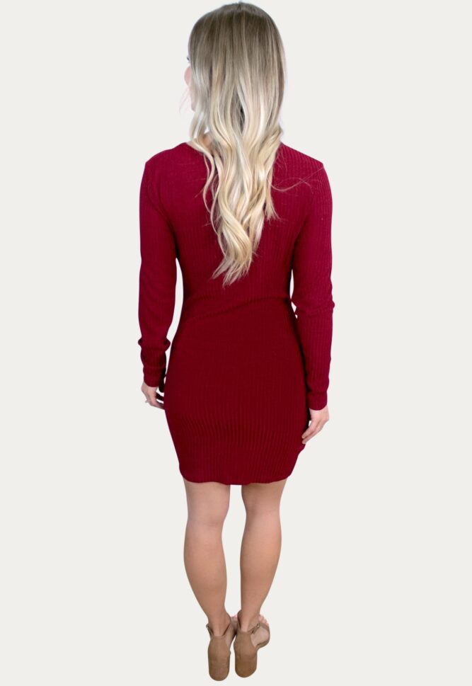 ribbed burgundy maternity dress