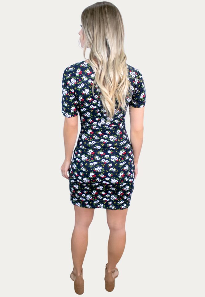 navy floral pregnancy dress