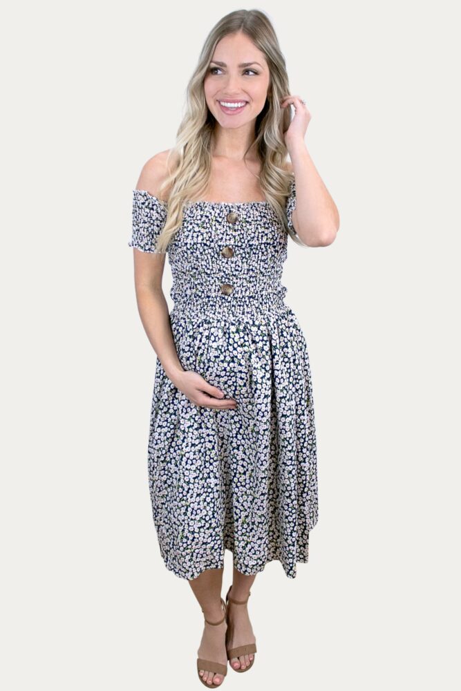 floral smock maternity dress