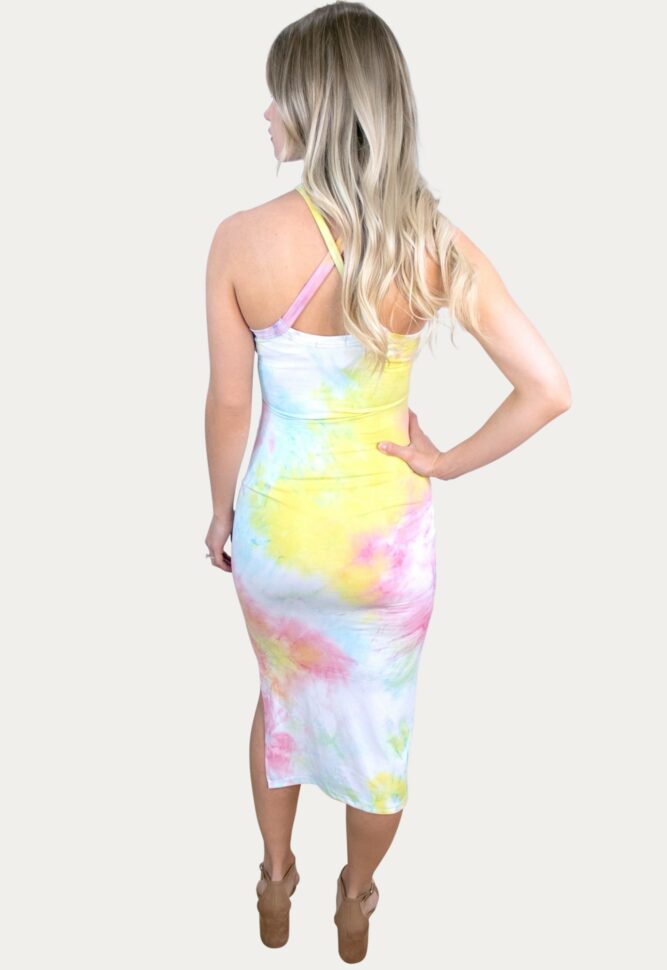 halter tie dye maternity dress