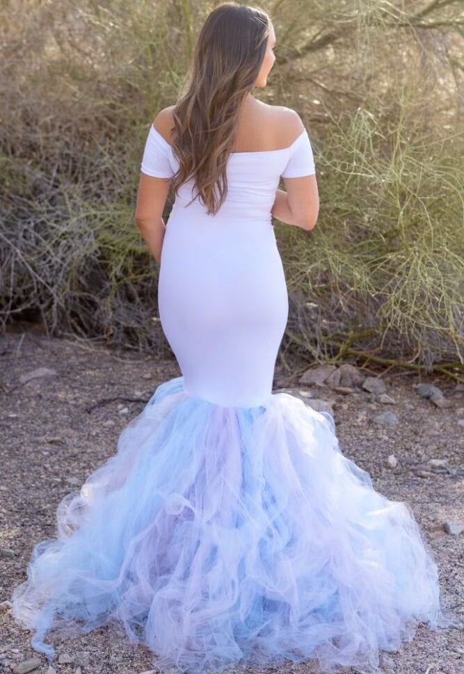 gender reveal maternity gown