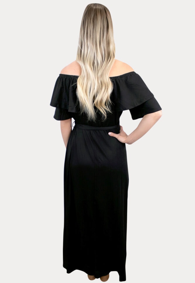 off the shoulder pregnancy maxi