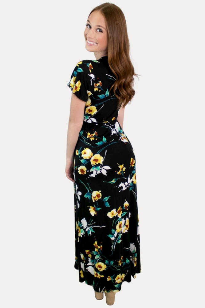 floral sweetheart maternity dress