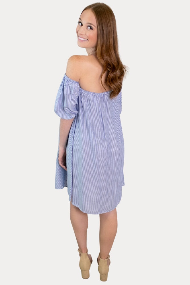 off the shoulder stripe pregnancy dress