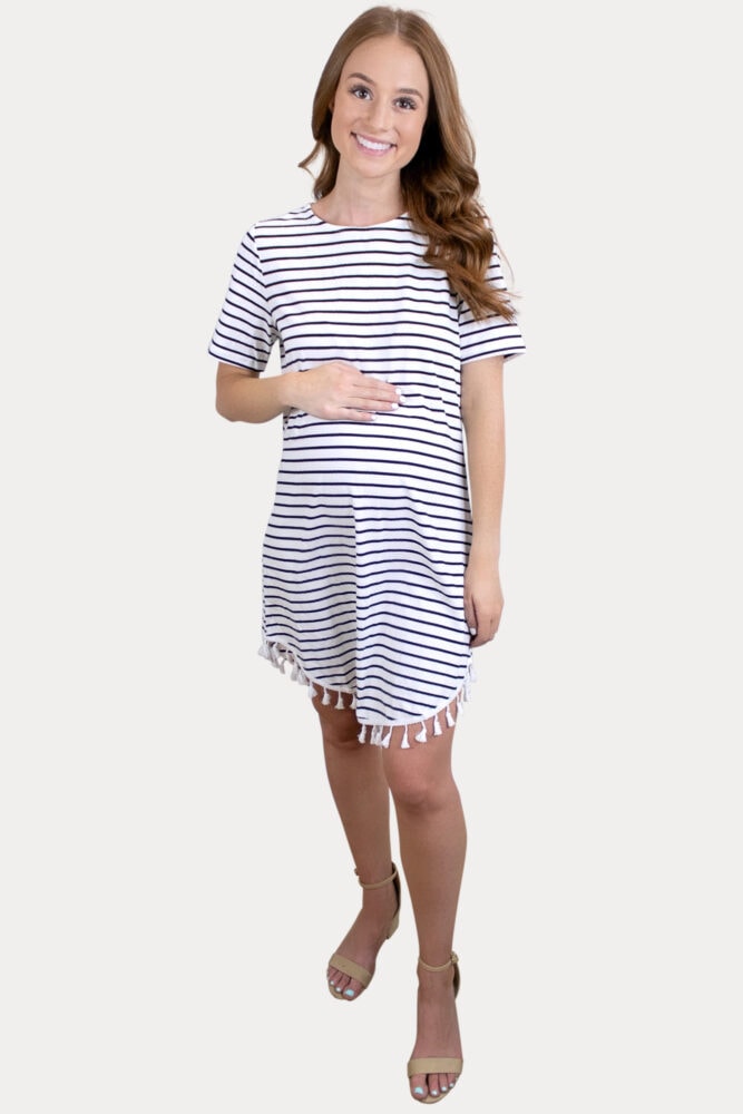pregnancy dress with stripes