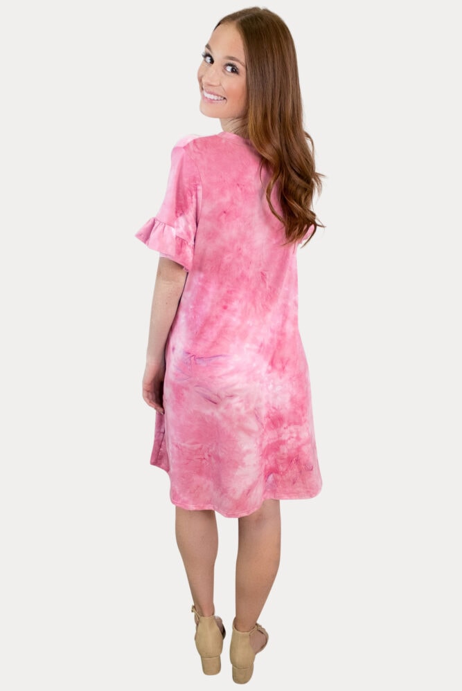 ruffle tie dye maternity dress