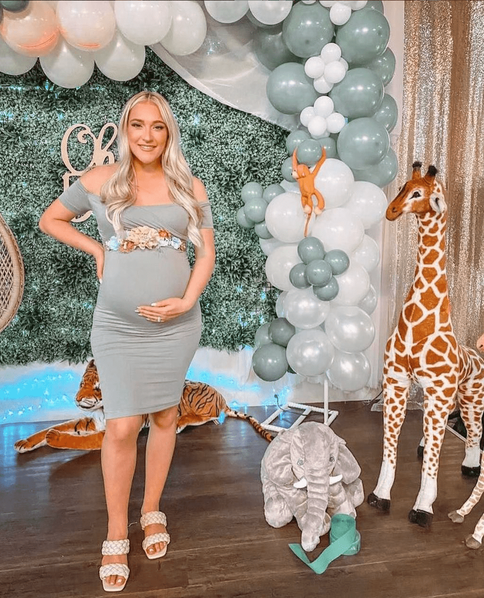 green baby shower dresses